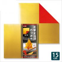 DUO FOLD GOLD/RED -  - 10 SHEETS - 15x15 cm (6x6)