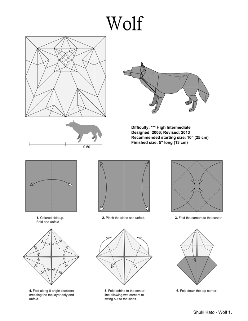 projet origami  5   loup de shuki kato   washi deluxe 35x35 cm