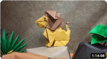 1 Double-sided Extra Large sheets Yellow/Brown  30x30 cm - ORIGAMI LION