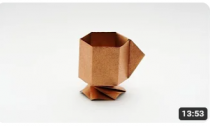 5 Copper Tissue-foil Papers 20X20 cm - ORIGAMI COFFEE CUP