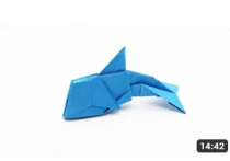 5 sheet TANT BLUE 24x24 cm  - ORIGAMI DOLPHIN