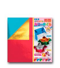 Pack: Duo Foil papers - 6 colors - 12 sheets - 15x15 cm