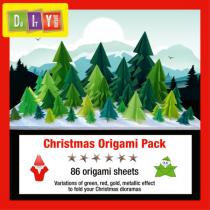 DIY Christmas - 86 origami sheets of various sizes, types and colors