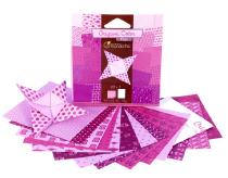 Origami Color pink  Paper 12x12cm avenue mandarine with designs scrapbooking