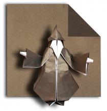 Iridescent origami paper shadow-fold Bleu Azurite