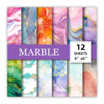 Pack PURPLE MARBLE - 12 sheets - 15x15 cm(6x6)