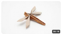 5 Copper Tissue-foil Papers 20X20 cm (6x6) - ORIGAMI DRAGONFLY