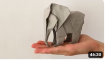 1 sheet  TANT Light Grey  50x50 cm (20x20'') - ORIGAMI ELEPHANT