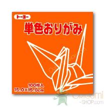 Orange Origami Paper 15x15 cm 100 sheets japanses scrapbooking