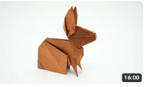 5 Copper Tissue-foil Papers 20X20 cm (6x6) - ORIGAMI RABBIT