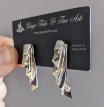 Silver earrings - Pleat fold