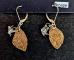 Earrings - Fine Silver Cranes and Golden Bronze Leaves
