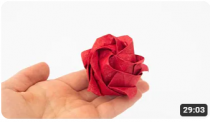1 Red Tissue-foil Papers 24X24 cm - ORIGAMI RED ROSE
