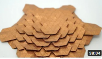 10 Copper Tissue-foil Papers 15x15 cm -  ORIGAMI SPREAD HEX TESSELATION