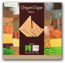 Origami Paper - 60 sheets with patterns - 20x20cm nature scrapbooking