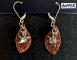 Earrings - Fine Silver Crane and Copper Leaves