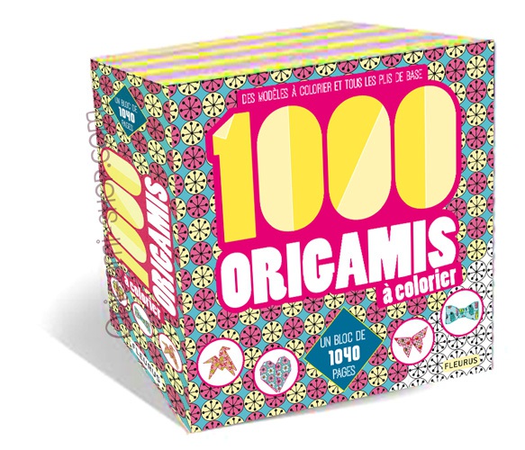 1000 Origamis "Colouring" - Block of 500 sheets - 100 Patterns - 15x15 cm