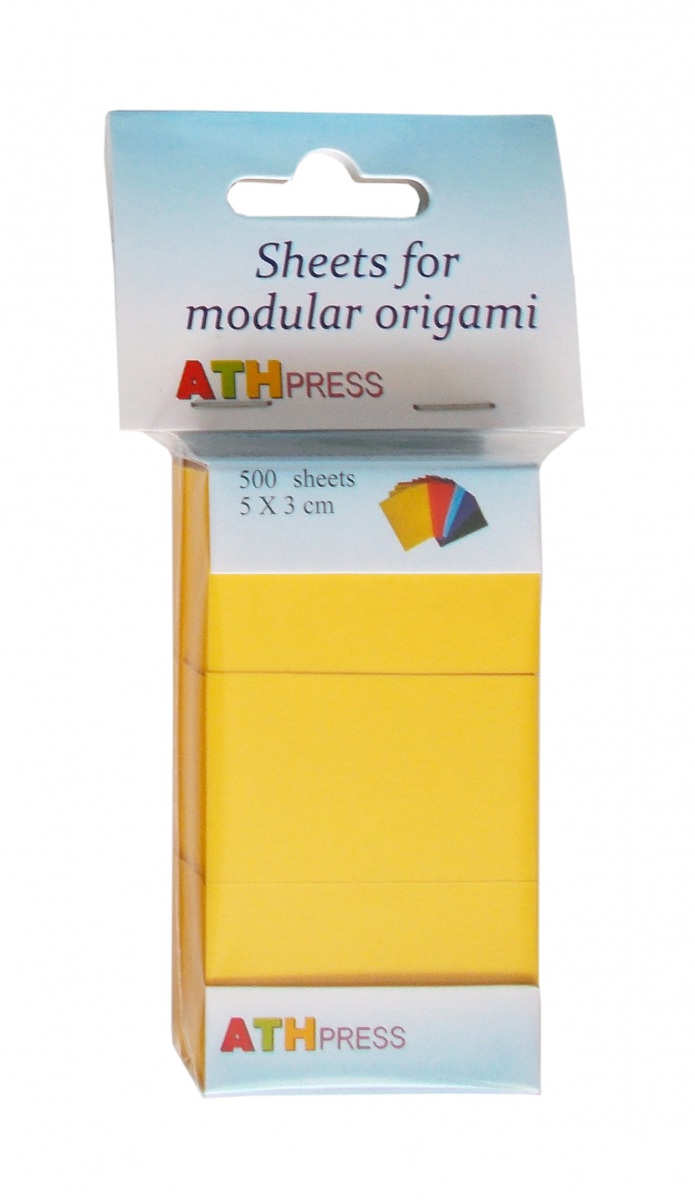 500 Sheets 5x3cm (2"x1.2") for 3D Origami - Chinese Modular - mustard yellow