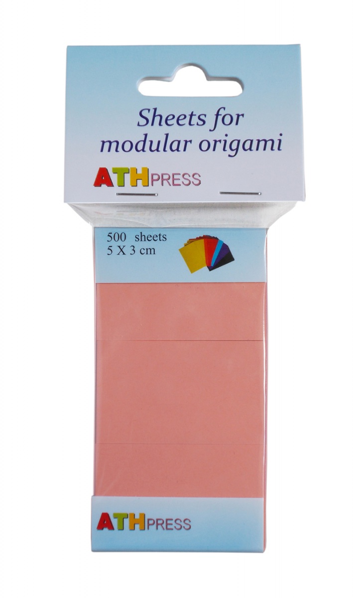 500 Sheets 5x3cm for 3D Origami - Chinese Modular - light pink