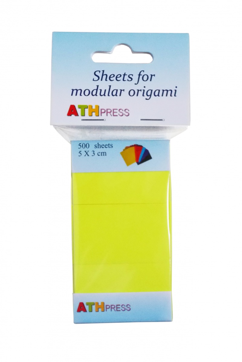 500 Sheets 5x3cm for 3D Origami - Chinese Modular - fluo yellow