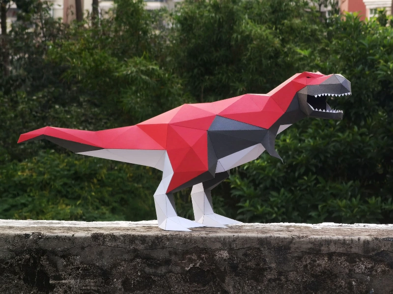 Montage Papercraft DIY Tyrannosaure + Colle et pinceau