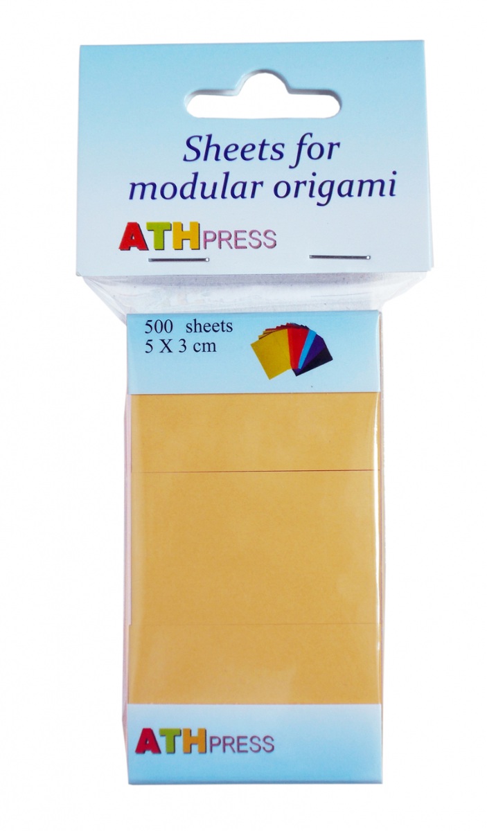 500 Feuilles 5x3cm pour 3D Origami - Modulaire Chinois - orange crème