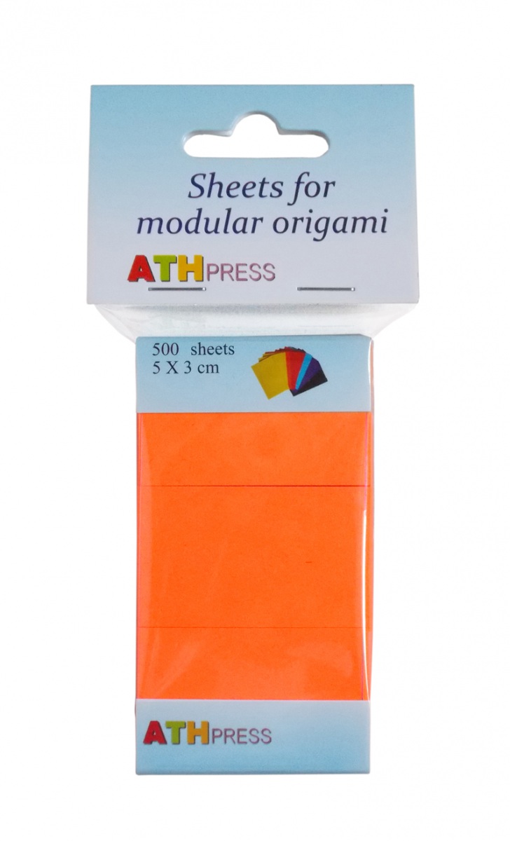 500 Feuilles 5x3cm pour 3D Origami - Modulaire Chinois - orange abricot