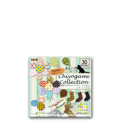 Double-sided Chiyogami Collection Twin Mini - 30 patterns - 120 sheets - 7.5x7.5 cm (3"x3")