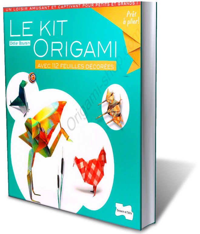 Le Kit Origami avec 112 papiers origami illustrés inclus