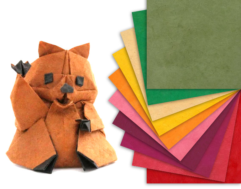 Pack: Lokta #2 Bright Colors - 10 colors - 10 sheets - 35x35 cm (13.78"x13.78)
