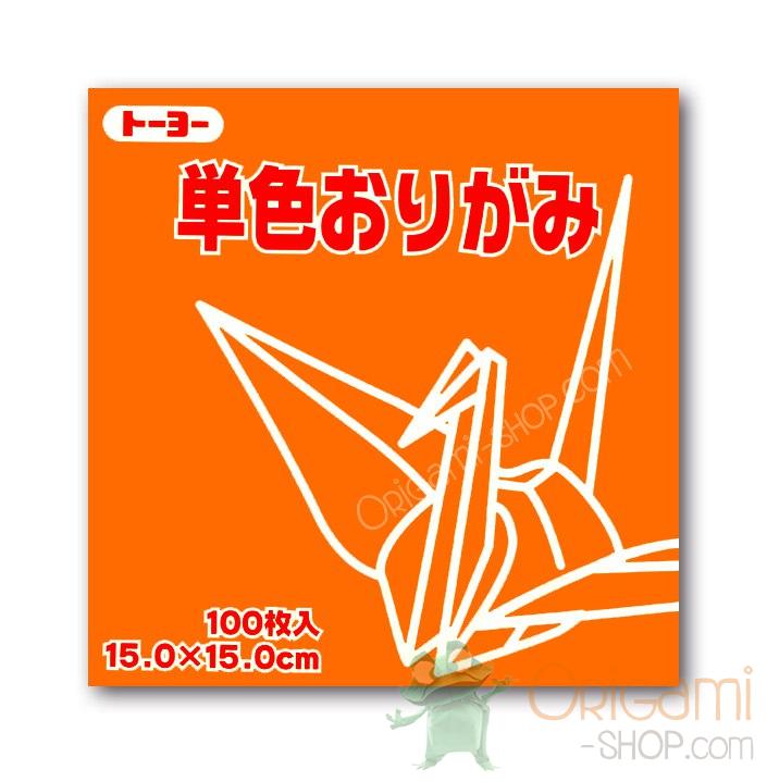 Pack: Kami Orange 064106 - Pantone 158c - 1 color - 100 sheets - 15 x 15 cm