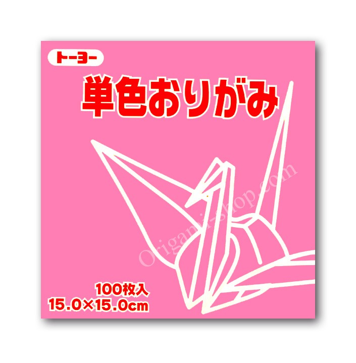 Pack: Kami Pink 064124  - Pantone 708c - 1 color - 100 sheets - 15 x 15 cm (6"x 6")
