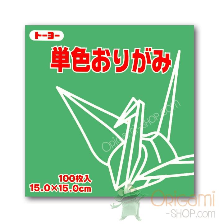 Pack Kami Vert 064120 - Pantone 7479 - 1 couleur - 100 feuilles - 15 x 15 cm