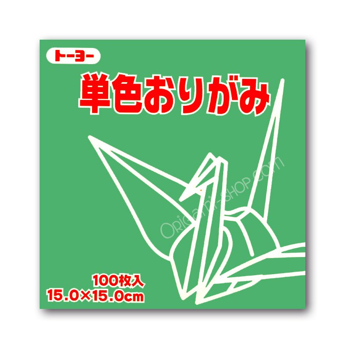 Pack Kami Vert 064120 - Pantone 7479 - 1 couleur - 100 feuilles - 15 x 15 cm