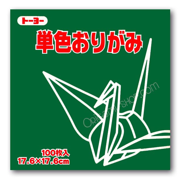Pack Kami Vert 064117 - Pantone 357c - 1 couleur - 100 feuilles - 17.6x17.6 cm