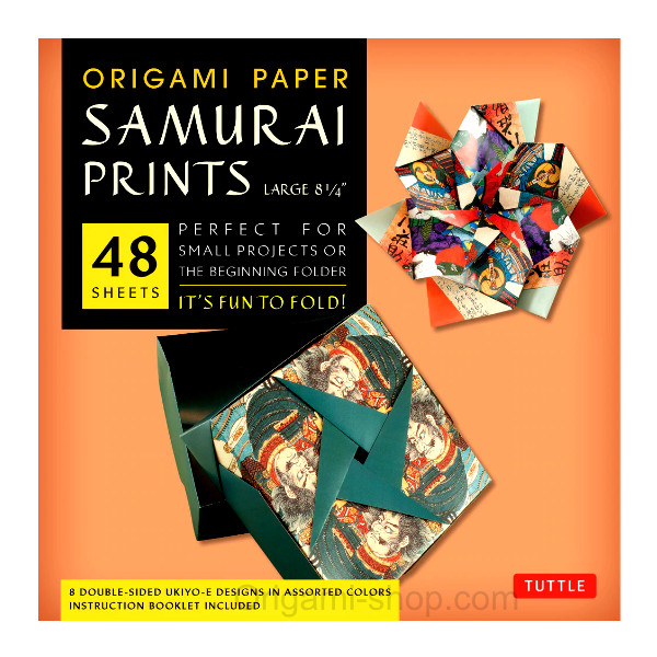 Papiers origami "Samurai" - 8 duos - 48 feuilles - 21x21cm