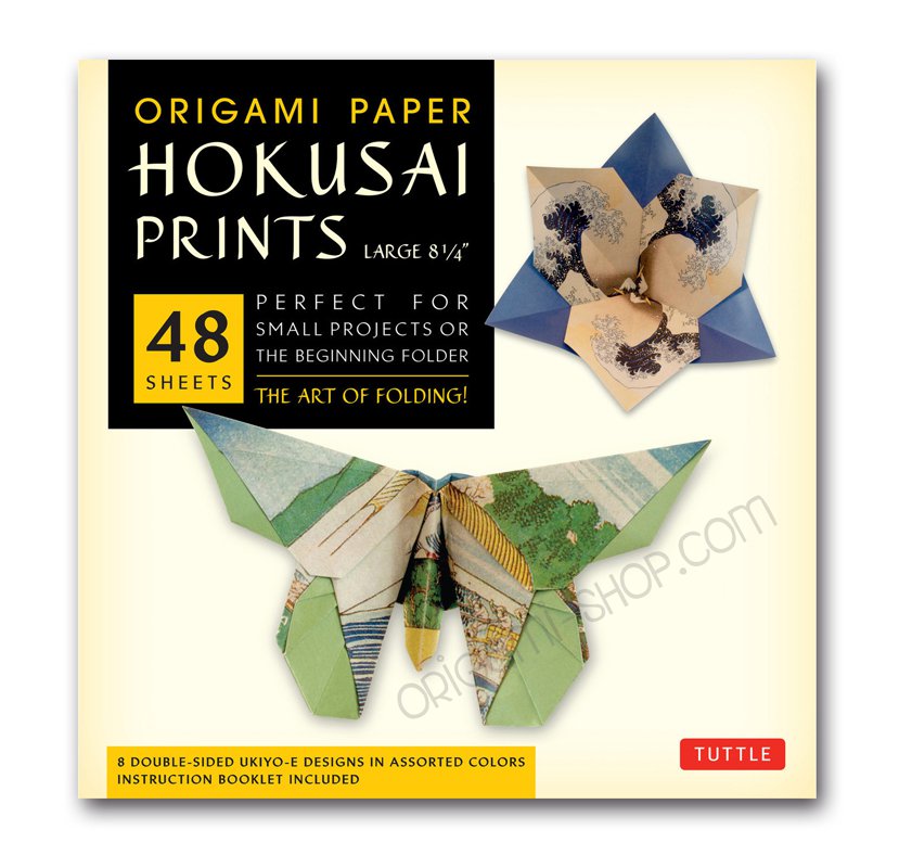 Papiers origami "Hokusai" - 8 duos - 48 feuilles - 21x21cm