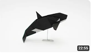 1 Double-sided Extra Large sheets Black/White 30x30 cm - ORIGAMI ORCA