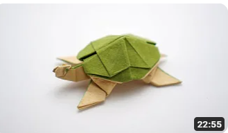 5 GreenTissue-foil Papers 20X20 cm (6"x6") - ORIGAMI TURTLE