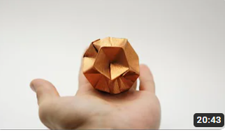 5 Copper Tissue-foil Papers 20X20 cm - ORIGAMI DODECAHEDRON