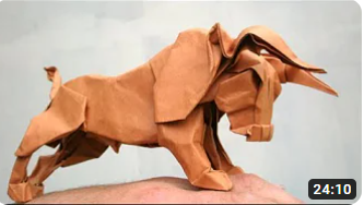 1 Double-sided Extra Large sheets Brown/White 24x24 cm - ORIGAMI BULL