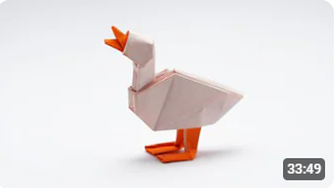 5 sheets Duo Extra Large Orange/White - 20x20 cm (8''x8'') - ORIGAMI DUCK