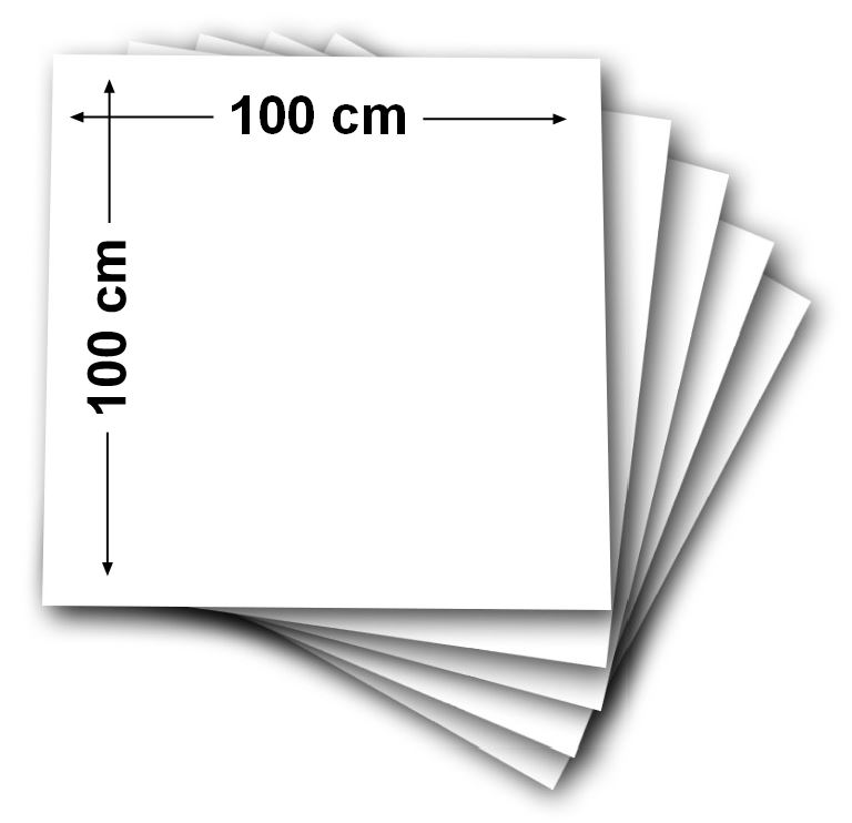Extra Large Extra Thin White Smooth Kraft  - 1 color - 5 sheets - 100x100 cm