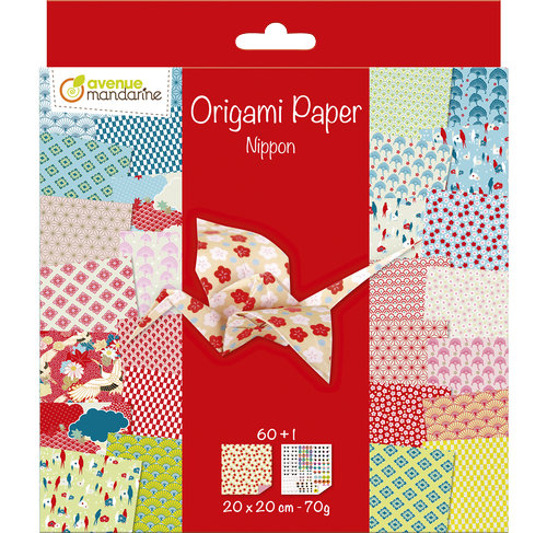Papier Origami Nippon - 30 motifs - 60 feuilles - 20x20 cm