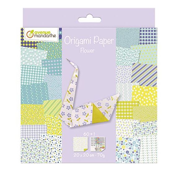 Papier Origami Flower  - 30 motifs - 60 feuilles - 20x20 cm