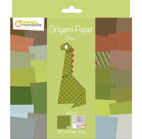Origami Paper Dino - 30 patterns - 60 sheets - 20x20cm (8"x8")