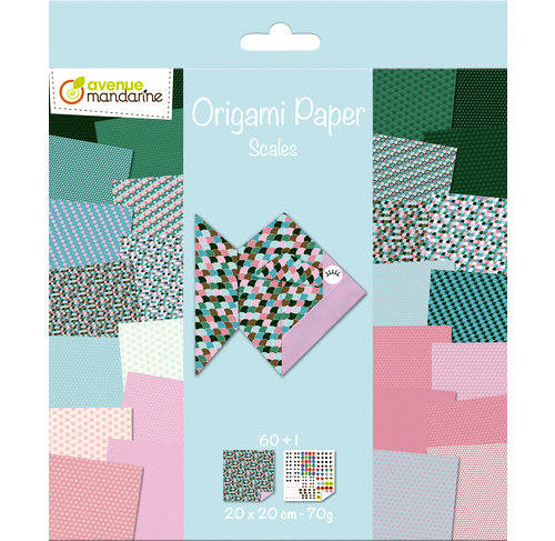 Origami Paper Scales - 30 patterns - 60 sheets - 20x20cm (8"x8")