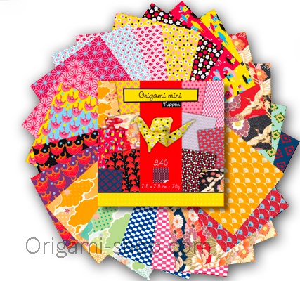 Pack Origami Mini Nippon - 24 motifs - 240 feuilles - 7.5x7.5 cm