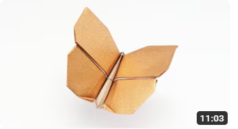 5 Copper Tissue-foil Papers 20X20 cm - ORIGAMI BUTTERFLY
