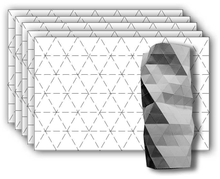 Pack: Hexagonal Precrease sheets for Tesselations - 5 sheets - 1 pattern - 41x56 cm